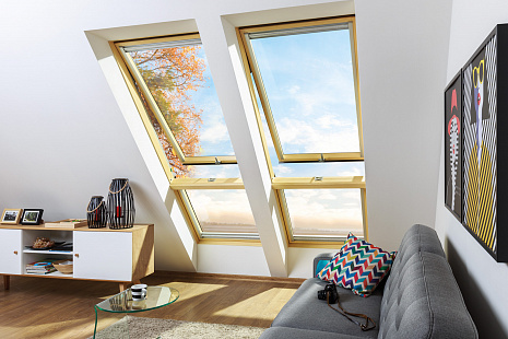 Объект из С комбинированной системой открывания preSelect Max Fakro FPP-V U3 PRESELECT MAX